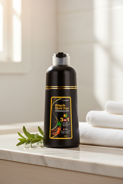 3-in-1 Organic Meidu Black Hair Dye Shampoo