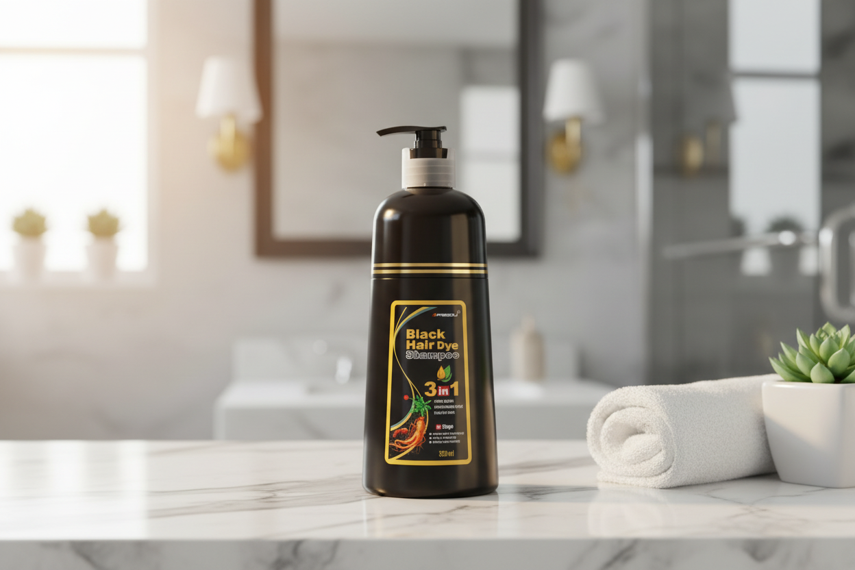 3-in-1 Organic Meidu Black Hair Dye Shampoo