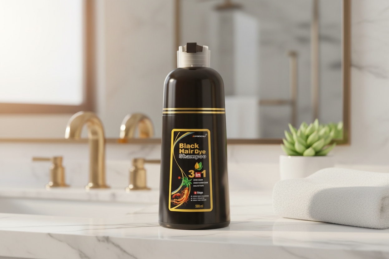 3-in-1 Organic Meidu Black Hair Dye Shampoo