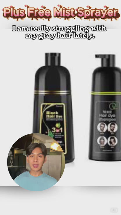 3-in-1 Organic Meidu Black Hair Dye Shampoo